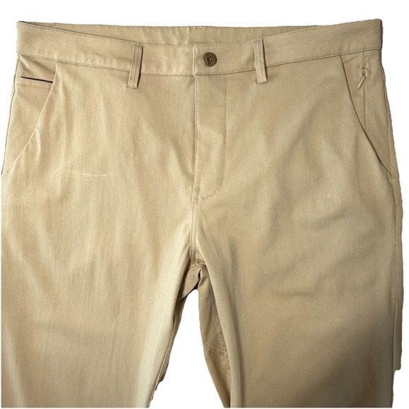 Barbell Apparel Mens Tan Beige Chino Straight Pants Stretch Performance 36x32 - Picture 2 of 5